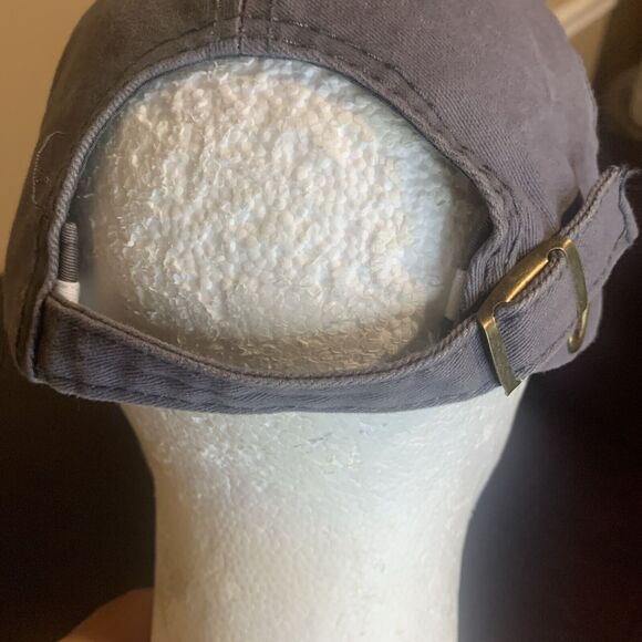 Wine People Hat Ball Cap New Orleans We People Distressed Gray Buckle Back - Picture 5 of 9
